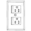 Safety Recept Wall Plate Ivory